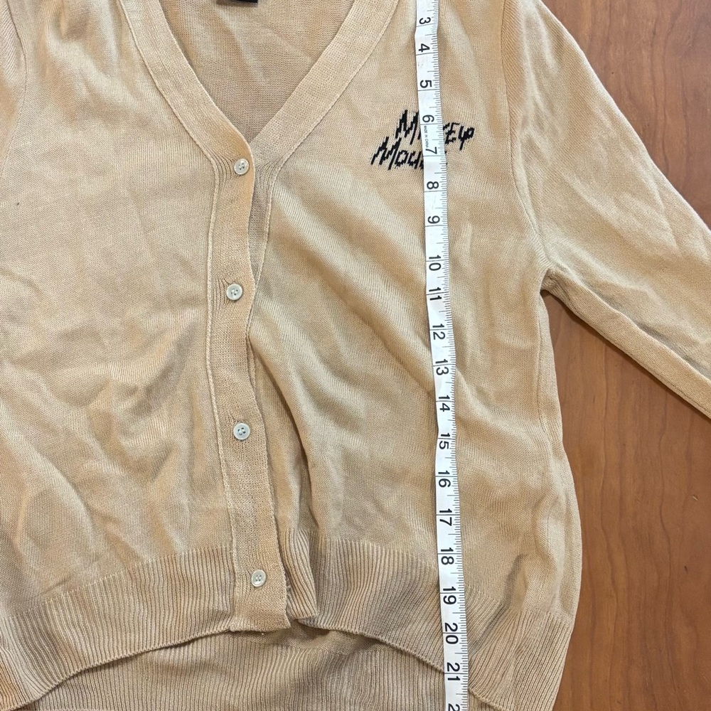 Disney Mickey Mouse Tan Cardigan Sweater - Picture 7 of 9
